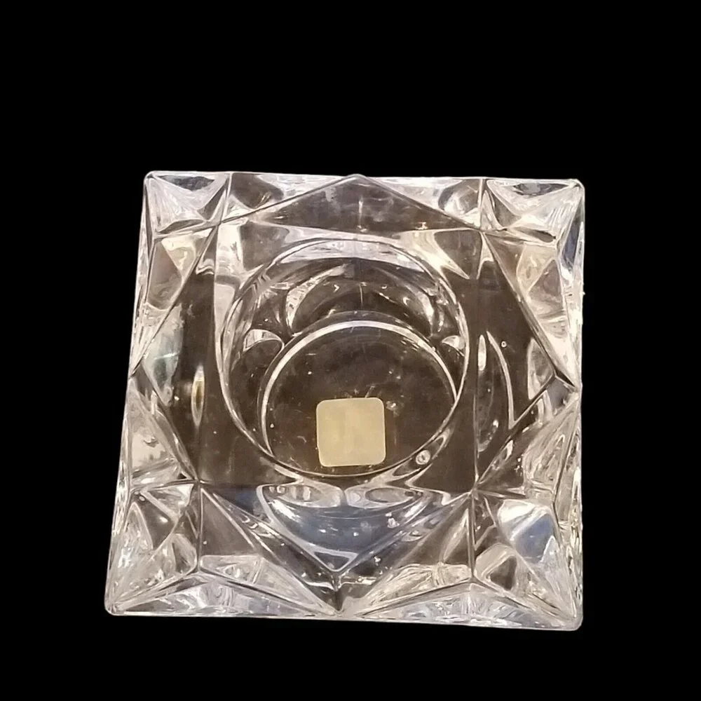 PartyLite Quad Prism 24% Lead Crystal Votive Candle Holder‎